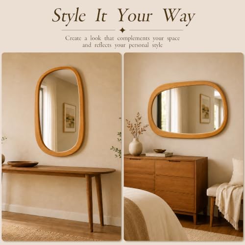 Saliwa Wood Mirrors for Wall, Living Room, Entryway Hallway, Bathroom - Image 5