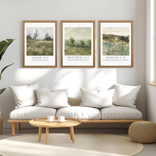 Christian Bible Verse Wall Art Decor Scripture Floral Canvas Painting Jesus - Image 5