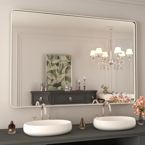 WEER Brushed Nickel Bathroom Vanity Mirror 48X32 Inch by WEER