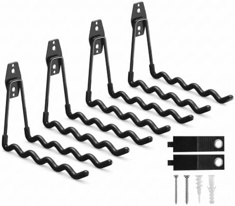 Garage Hooks, 4 Pack Wave Hooks by CRXCRC