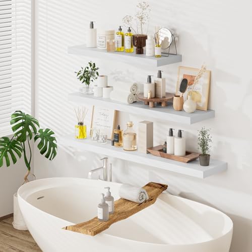 Heimlove 12 Inch Deep Floating Shelves, 55 x 12 inch Extra Long Floating Shelves - Image 5