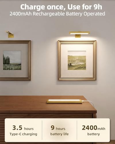 EZVALO Picture Light for Wall, Rechargeable Stick on - Image 4