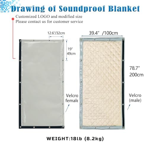 Outdoor Sound Barrier 39.37" X 79", Soundproof Blanket, Sound Blanket, Noise - Image 4