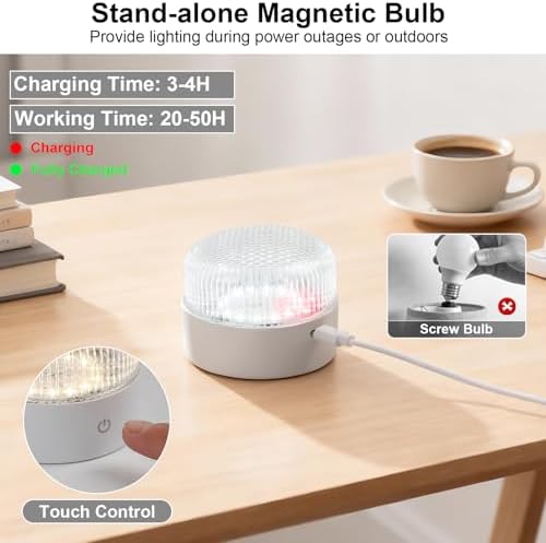 Battery Operated Wall Sconces Set of 2, Rechargeable Wireless Wall Lights - Image 4