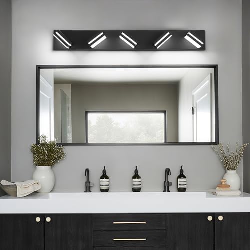 Modern LED Small Black Acrylic Bathroom Lights Fixtures 5-Light - Image 6