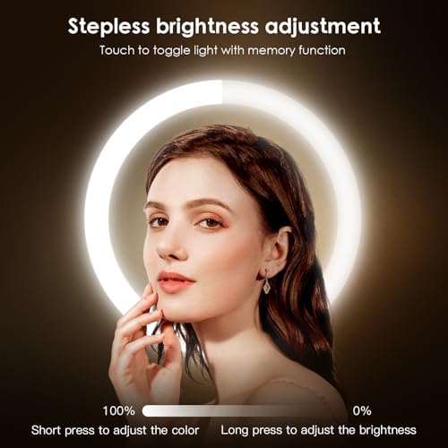 MNIENT Wall Mounted Lighted Makeup Mirror, 1x/10x Rechargeable Magnifying - Image 4