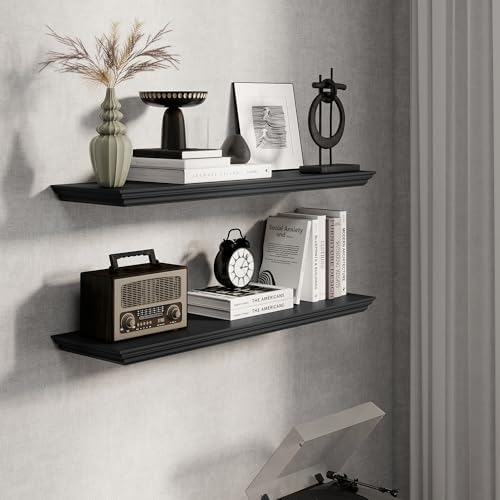Fun Memories Floating Shelves 36 Inch Long, 9.3 Inch Deep Classic Crown Molding - Image 5