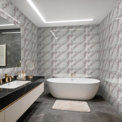 100pcs Peel and Stick Shower Tile Waterproof Marble Tiles Wall Panels - Image 2
