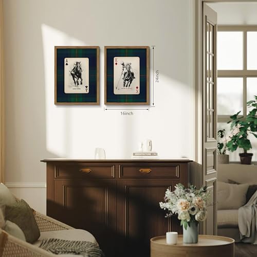 Framed Vintage Playing Card Wall Art Set of 2, Classic Polo Rider and Race - Image 4