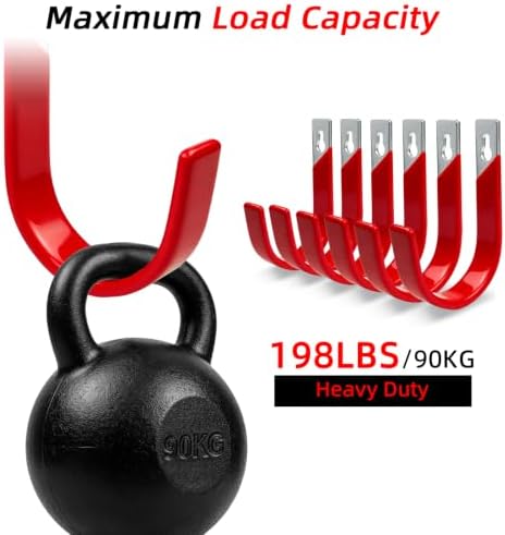 6 Pack Heavy Duty Garage Hooks, Wall Mount J Hook - Image 4