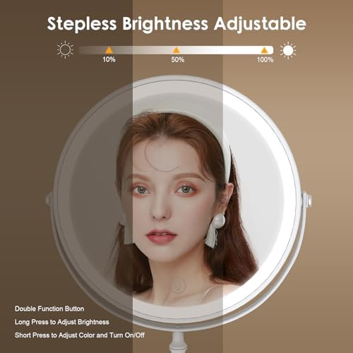 DEIOVWXS Makeup Mirror, Rechargeable Vanity Mirror - Image 3