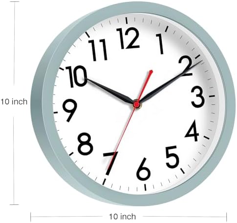 AKCISOT 10 Inch Wall Clock, Silent Battery Operated Analog Clock - Image 2