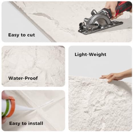 4Pcs Faux Stone Wall Panel 43.3''x23.6'', Lava Stone Design - Image 4