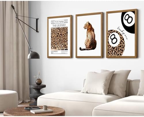 Trendy Leopard Wall Art Cheetah Print Canvas Wall Decor 8 Ball Poster Preppy - Image 6