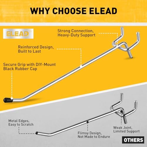 ELEAD 105-Piece 6 Inch Pegboard Hooks, Heavy Duty Peg Board Organizer - Image 4