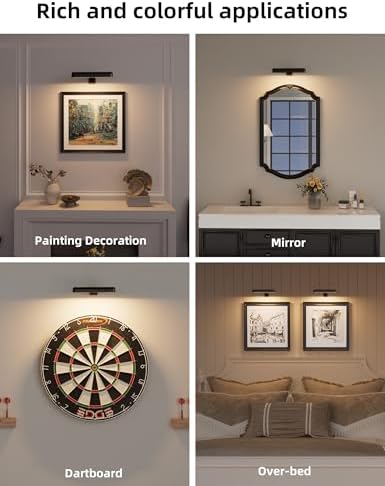 Picture Light for Wall, Cordless Rechargeable Picture Light, 3 Pack Black - Image 6