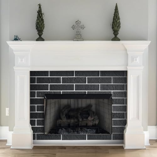 2 Old Town Black Faux Brick Wall Tiles, 3D Thin Brick Veneers - Image 5