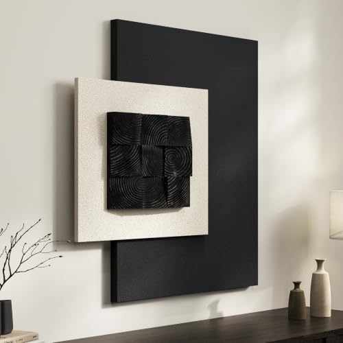 Large Wood Abstract Wall Art for Living Room, Modern 3D Artwork for Walls by Cuspin