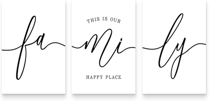 GUBIYU Family Wall Decor Home, Love Wall Art Set of 3 by GUBIYU