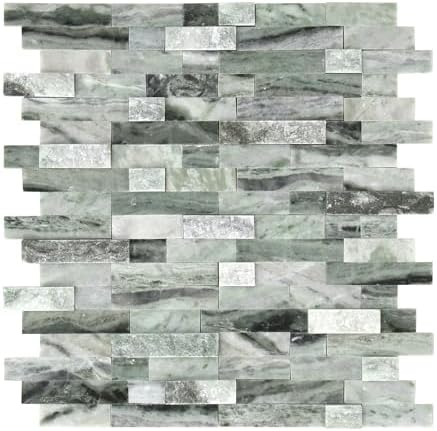 SUNWINGS 5-Sheet Peel and Stick Mosaic Natural 3D Stone Self Adhesive Marble by Sunwings