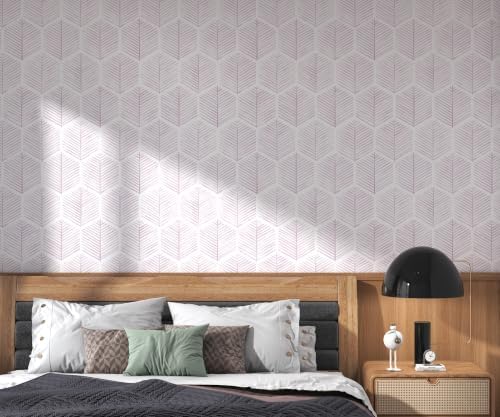 OSECAGE Geometric Peel and Stick Wallpaper Pink Contact Paper 17.3''×591'' - Image 6