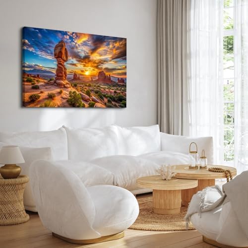 Large Desert Mountain Wall Art for Bedroom Nature Sunset Wall Decor Moab Utah - Image 3