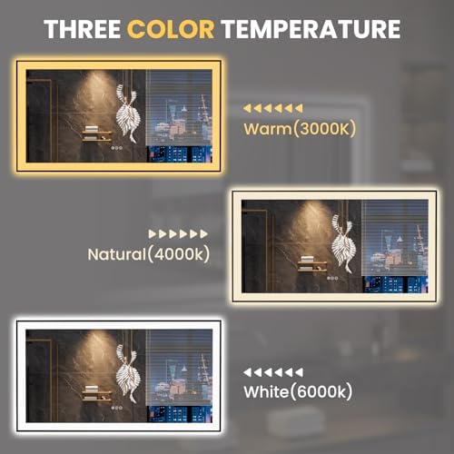 LOAAO 55"X30" LED Bathroom Mirror Black Framed - Image 6