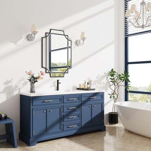 24x32 Inch Bathroom Mirrors for Over Sink, Framed Mirrors for Wall Black - Image 2