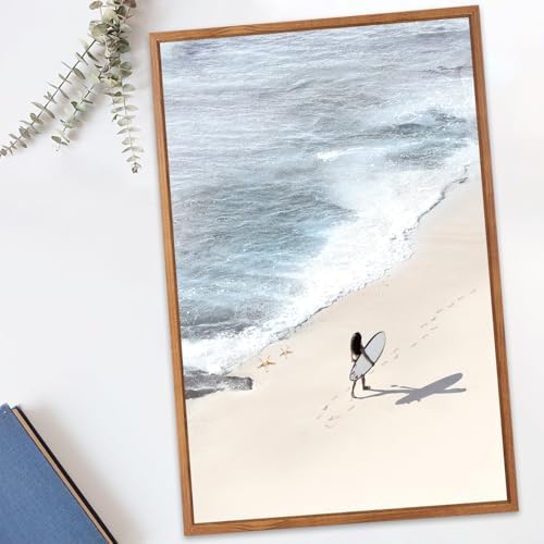CHDITB Coastal Surfing Framed Canvas Wall Art Set, Ocean Wave Beach Decor - Image 5