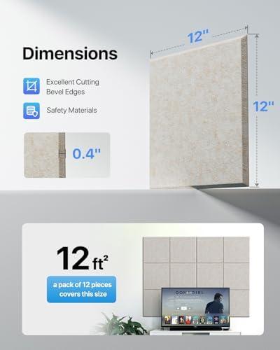Soundsbay Square Soundproof Wall Panels 12 Pack - Image 2