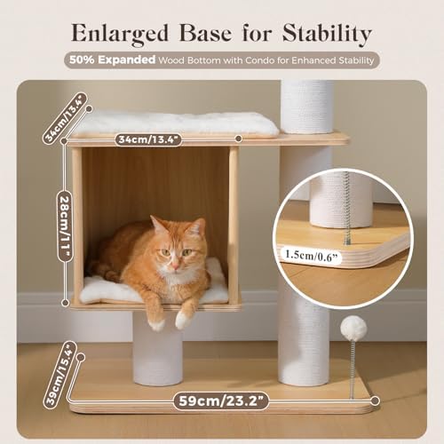 PAWZ Road Floor to Ceiling Tall Cat Tree, 7.6-9.4ft Modern Wood Cat Tower - Image 6