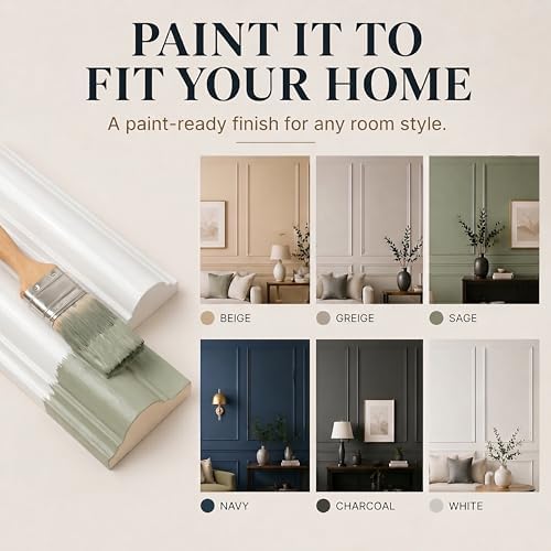 Pre-Cut Wall Molding Kit: Ready to Assemble Paintable Wainscoting Panels - Image 6