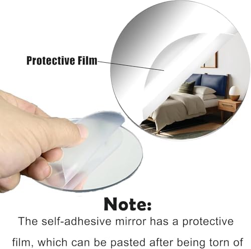 Acrylic Round Mirrors, 4 inch No Glass Circle Mirror Tiles Self Adhesive Mirror - Image 5