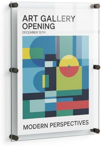 Azar Displays 105540-BLK Acrylic Floating Double Panel Wall Frame, Overall - Image 6