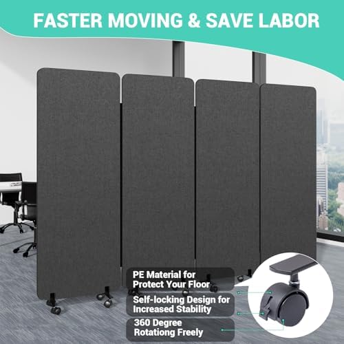 4 Panel Soundproof Room Divider, Portable Acoustic Office Divider - Image 3