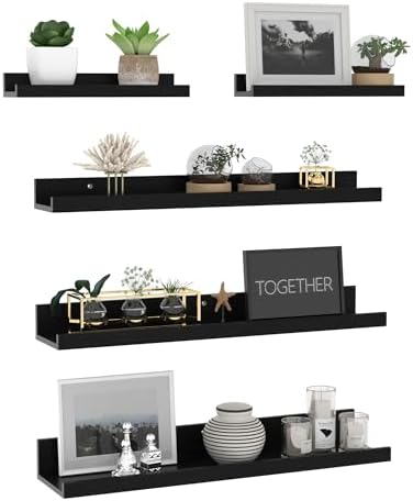 Giftgarden 24 Inch Wall Mounted Floating Shelves Set of 5, Living Room Storage by Giftgarden