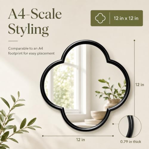 2 PCS Clover Mirror Wall Decor, Metal Framed Glass Mirror Tiles, Lucky Four - Image 2