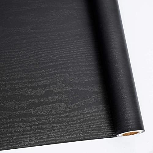 Abyssaly Black Wood Contact Paper Peel and Stick Wallpaper by Abyssaly