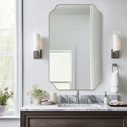 ANDY STAR Chrome Bathroom Mirror, 24x36 Inch Polished Chrome Rectangle Mirror - Image 6