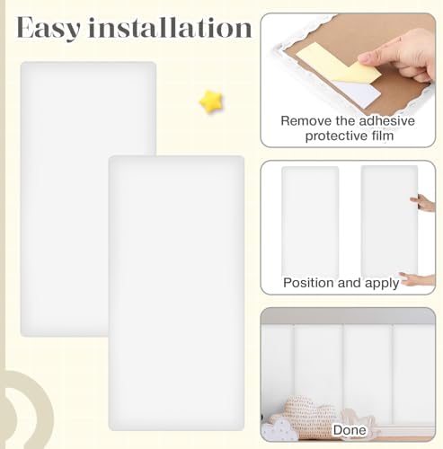Hahafelt 4 Pack Wall Padding Headboard 15.75" x 7.87" x 1.18" White - Image 4