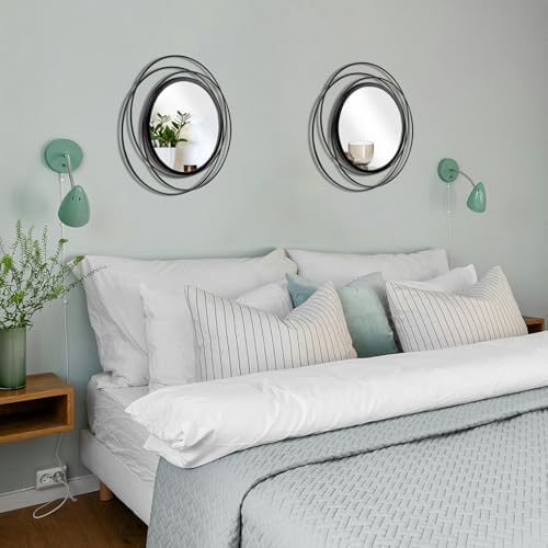 3 Set Sunburst Round Mirrors for Wall Decor Bedroom Bathroom - Image 3