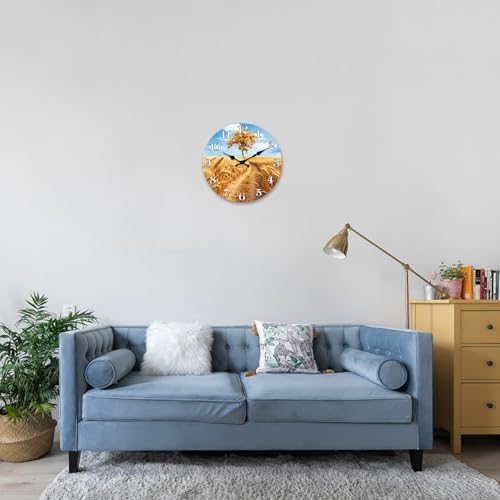 XNM 16 Inch Autumn Golden Wheat Field Wall Clocks Battery Operated - Image 3