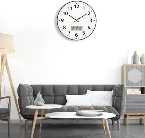 Foxtop 14 Inch Digital and Analog Wall Clock Battery Operated Clock - Image 3