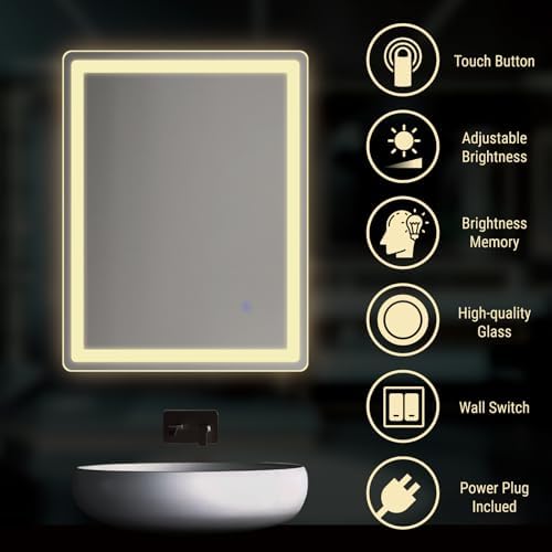 LED Bathroom Mirror Rectangle 24x32 Luxury Warm Light Vanity Premium Dimmable - Image 4