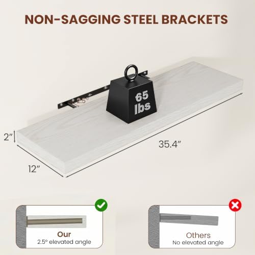 Vivelove Deep Floating Shelves 36x12” Set of 2 - Image 3