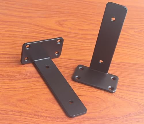 32 Pack - 6 inch Black Hidden L Shelf Bracket Iron Floating Shelf Brackets - Image 5