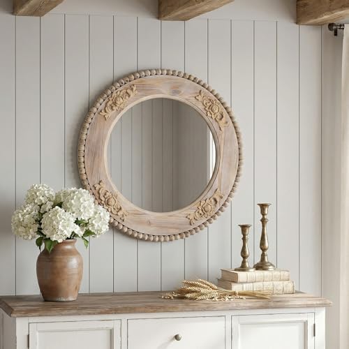Round Wood Mirror - Image 5