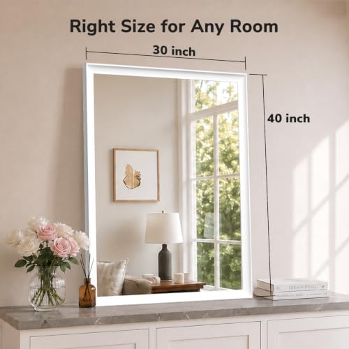 USHOWER 30x40 Inch White Bathroom Mirrors - Image 6