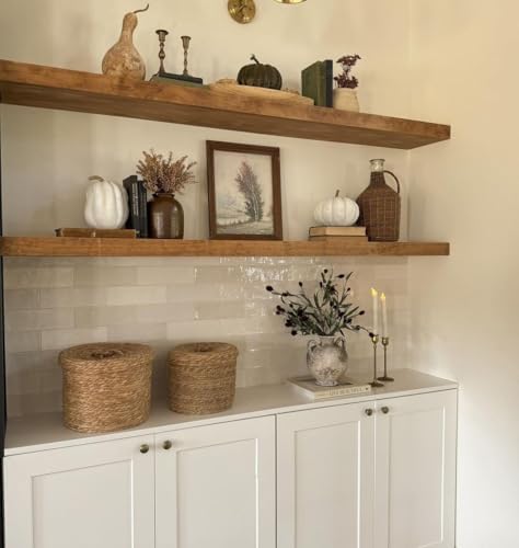 ROGMARS 36 Inches Long Walnut Floating Shelves by 100RealSolidWood