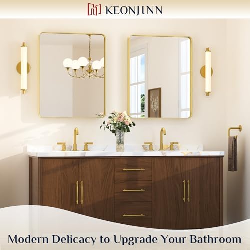 Keonjinn 24 x 30 Inch Gold Bathroom Mirrors - Image 2